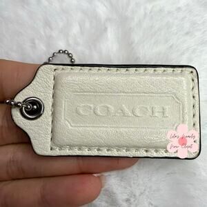 2" Coach White Fob Bag Charm Hang tag Hangtag